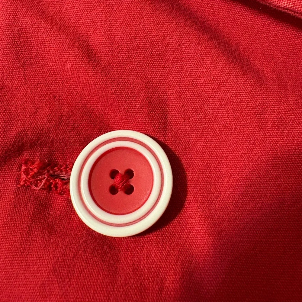 Gymboree girls‎ red double-breasted cotton trench coat size 7 Red w/White stitch